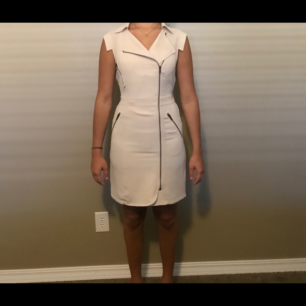 Bebe tan zip up mini dress